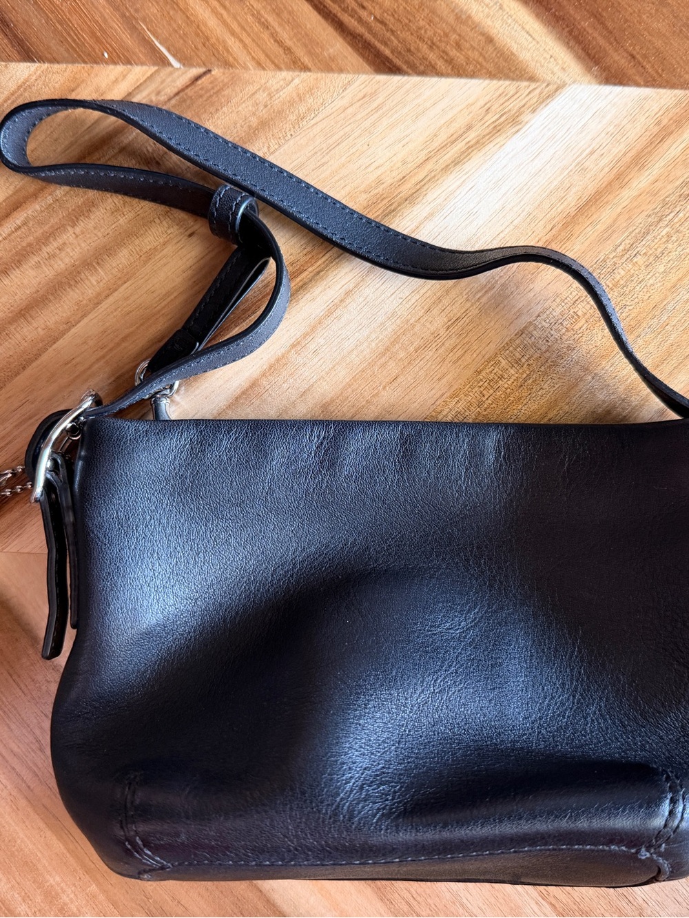 Coach Black Leather Mini Crossbody Bag